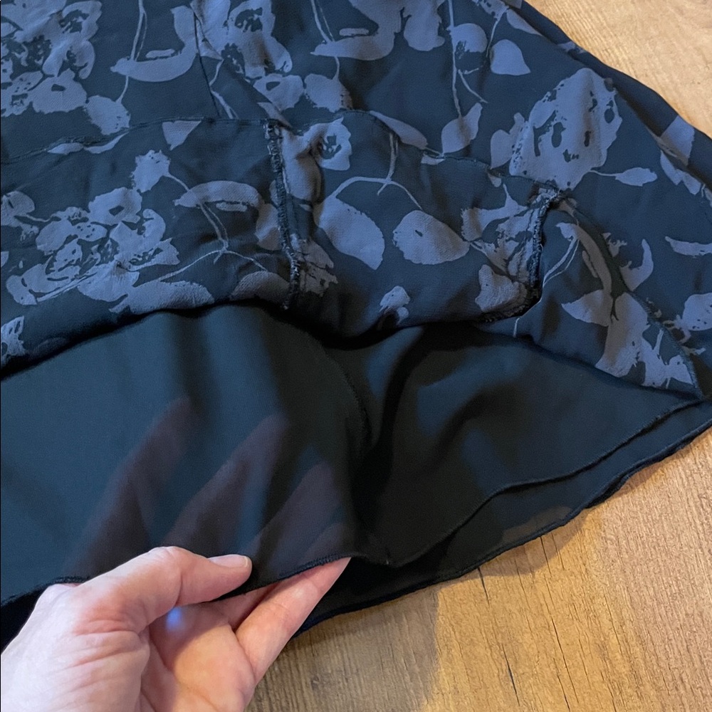 Suzy Shier Black Floral A-Line Skirt - Picture 5 of 8